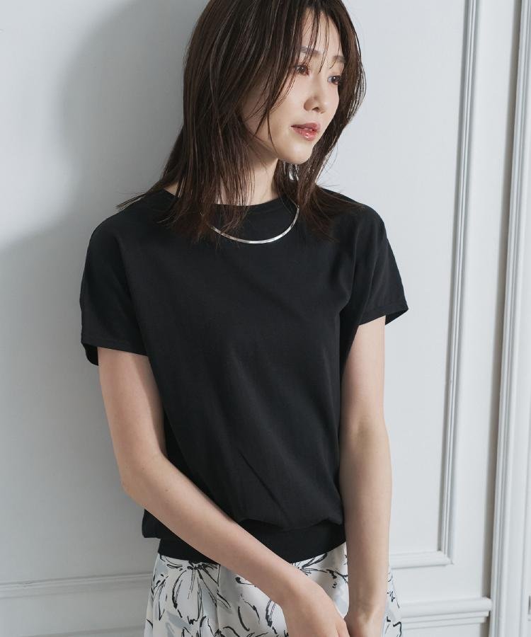 UNTITLED 【9色展開/アンサンブル可/洗える】コットンベーシックニット アンタイトル トップス ニット ブルー ピンク ブラック ホワイト カーキグリーン ベージュ オレンジ