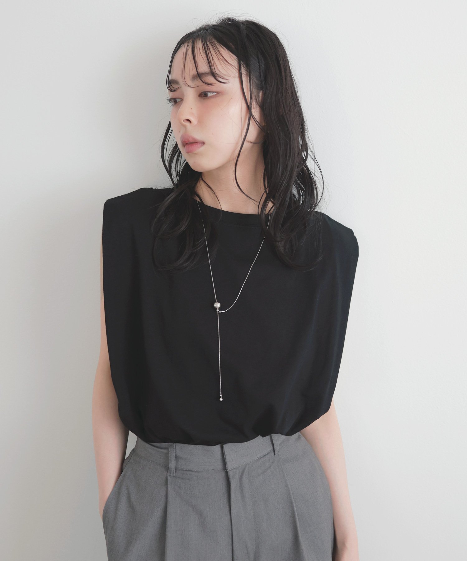 LIAN ショルダータックトップス リアン トップス カットソー・Tシャツ イエロー ブラウン ホワイト ブラック