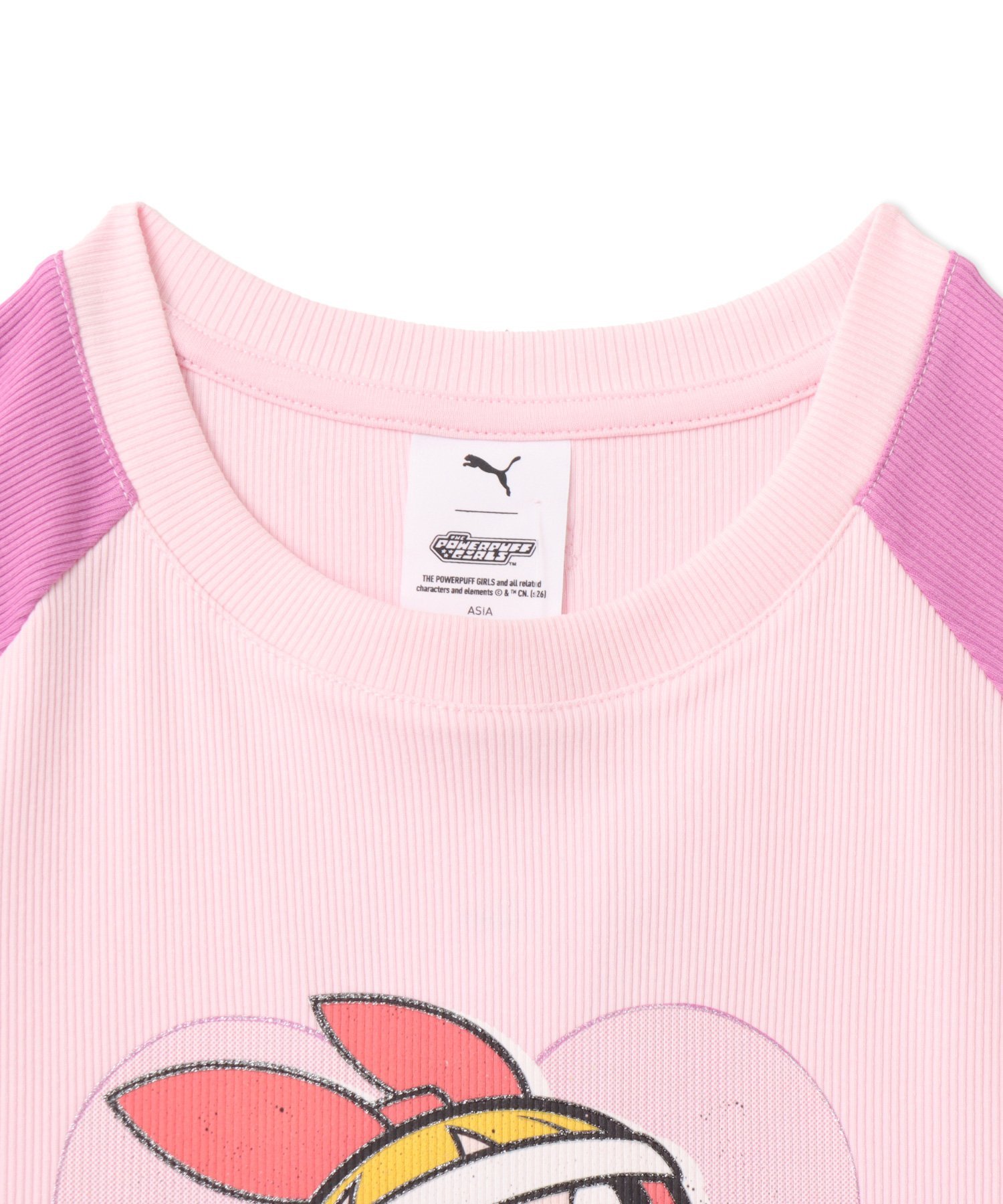 PUMA POWERPUFFGIRLS SS TEE REGLAN W WHISP OF PINK アトモス トップス カットソー・Tシャツ ピンク