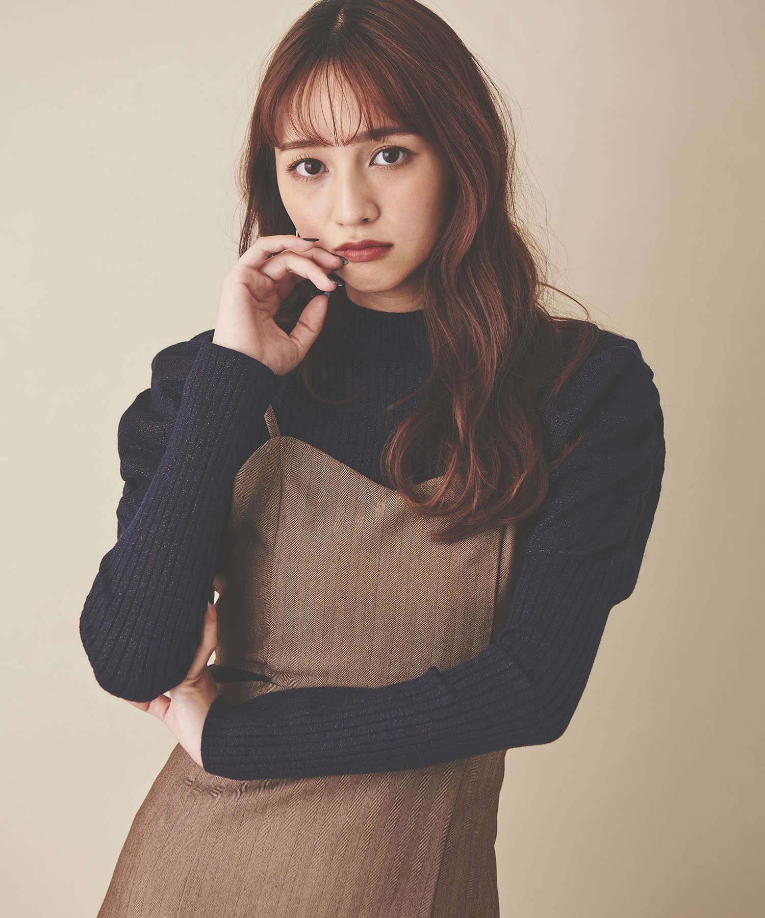 31 Sons de mode ラメリブニット トランテアン ソン ドゥ モード トップス ニット ネイビー ベージュ グレー【送料無料】のサムネイル