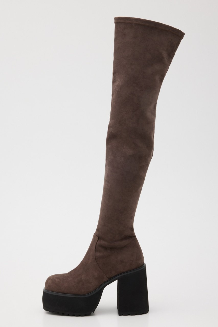 【SALE／50%OFF】SLY F/SUEDE KNEE HIGH ブーツ スライ シューズ・靴 ブーツ ブラウン ブラック【送料無料】