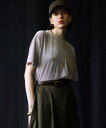 23区 【洗える】シアーベロア リラックス Tシャツ ニジュウサンク トップス カットソー・Tシャツ カーキグリーン【送料無料】