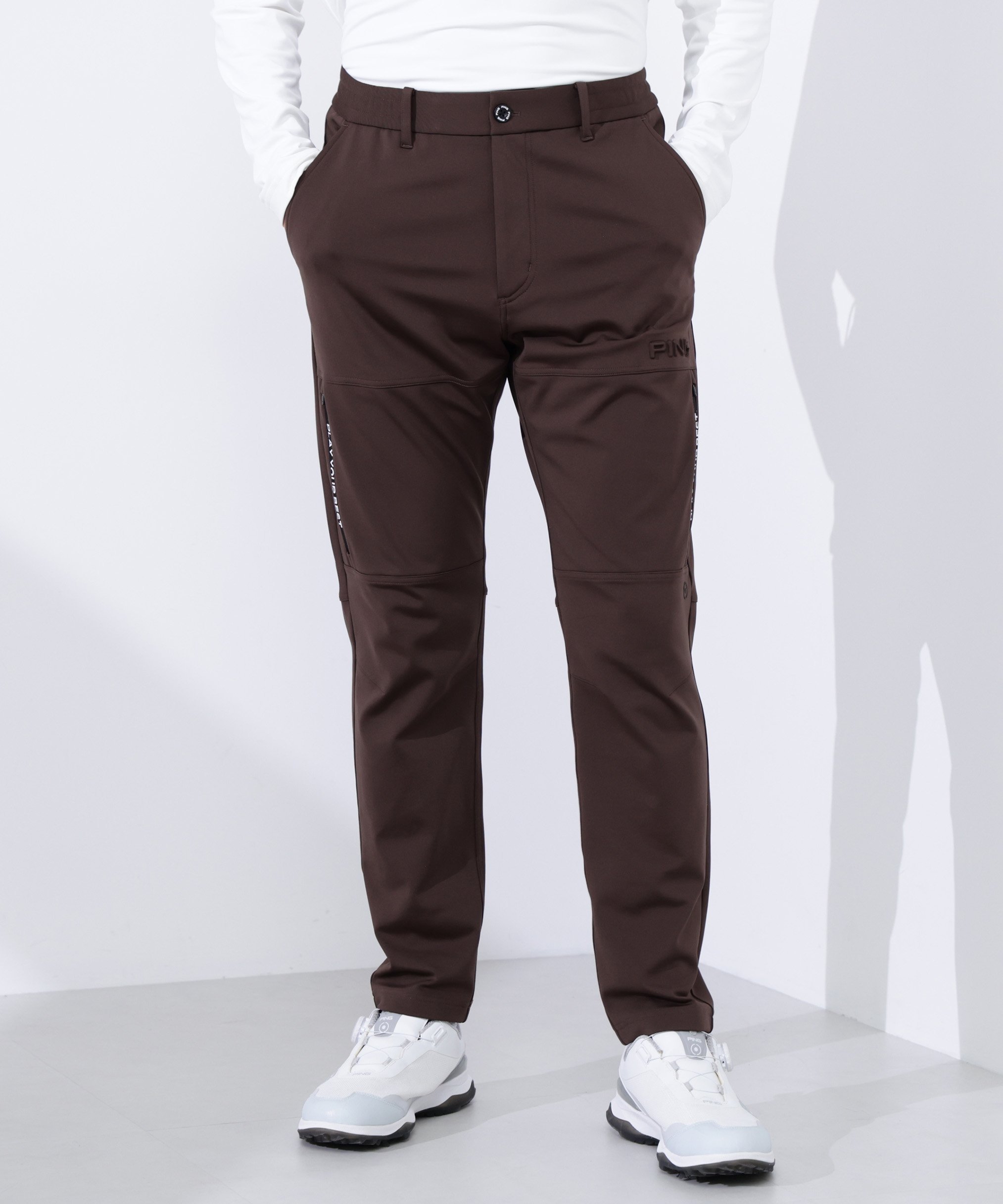 PING APPAREL 全方向ストレッチ裏起毛ダンボールニットテーパードパンツ ＜PERFORMANCE＞ (MENS) ピン ..