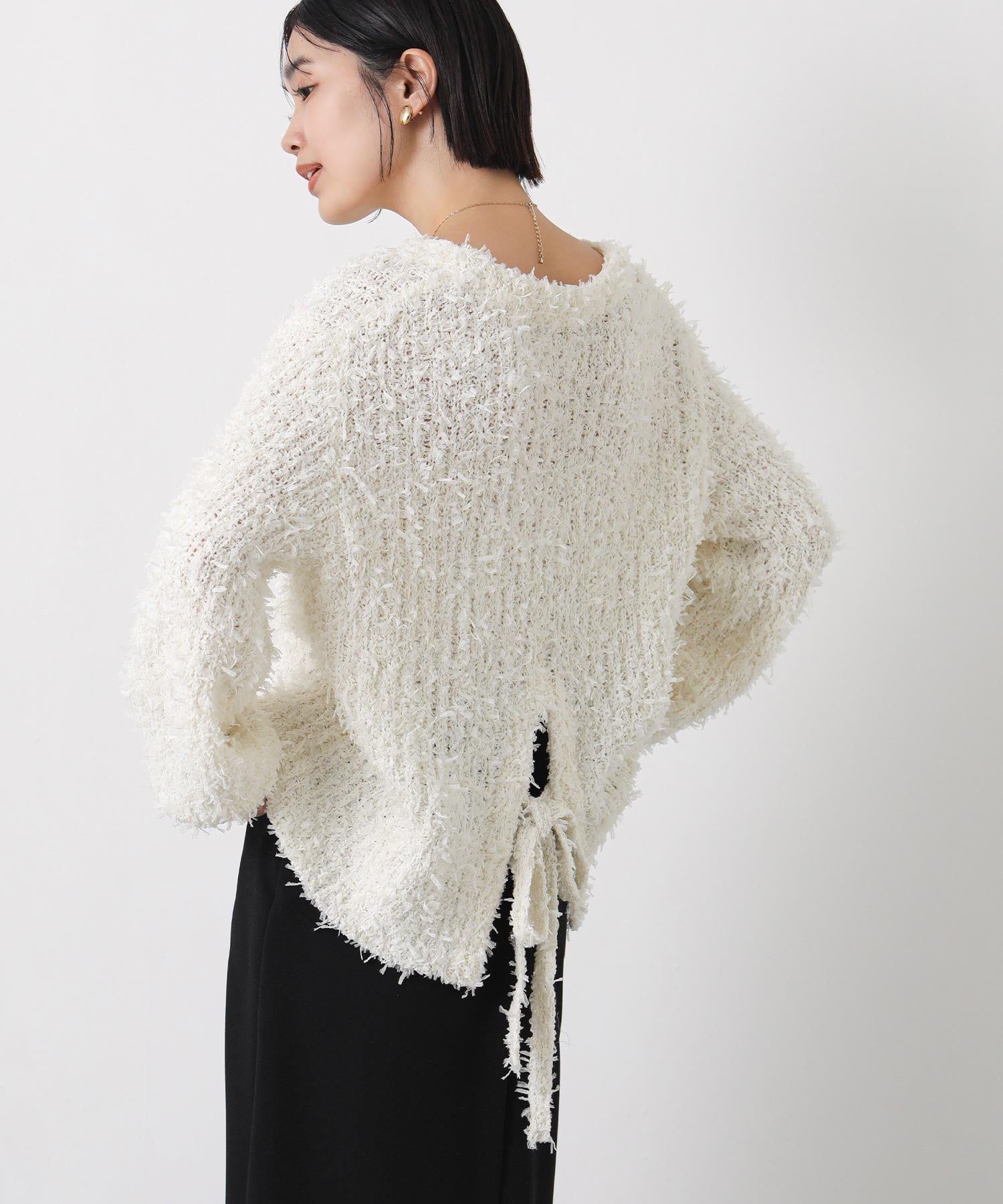 Gready Brilliant Gready Brilliant/(W)2_チュールメッシュBリボン グレディブリリアン トップス ニット ホワイト ピンク【送料無料】