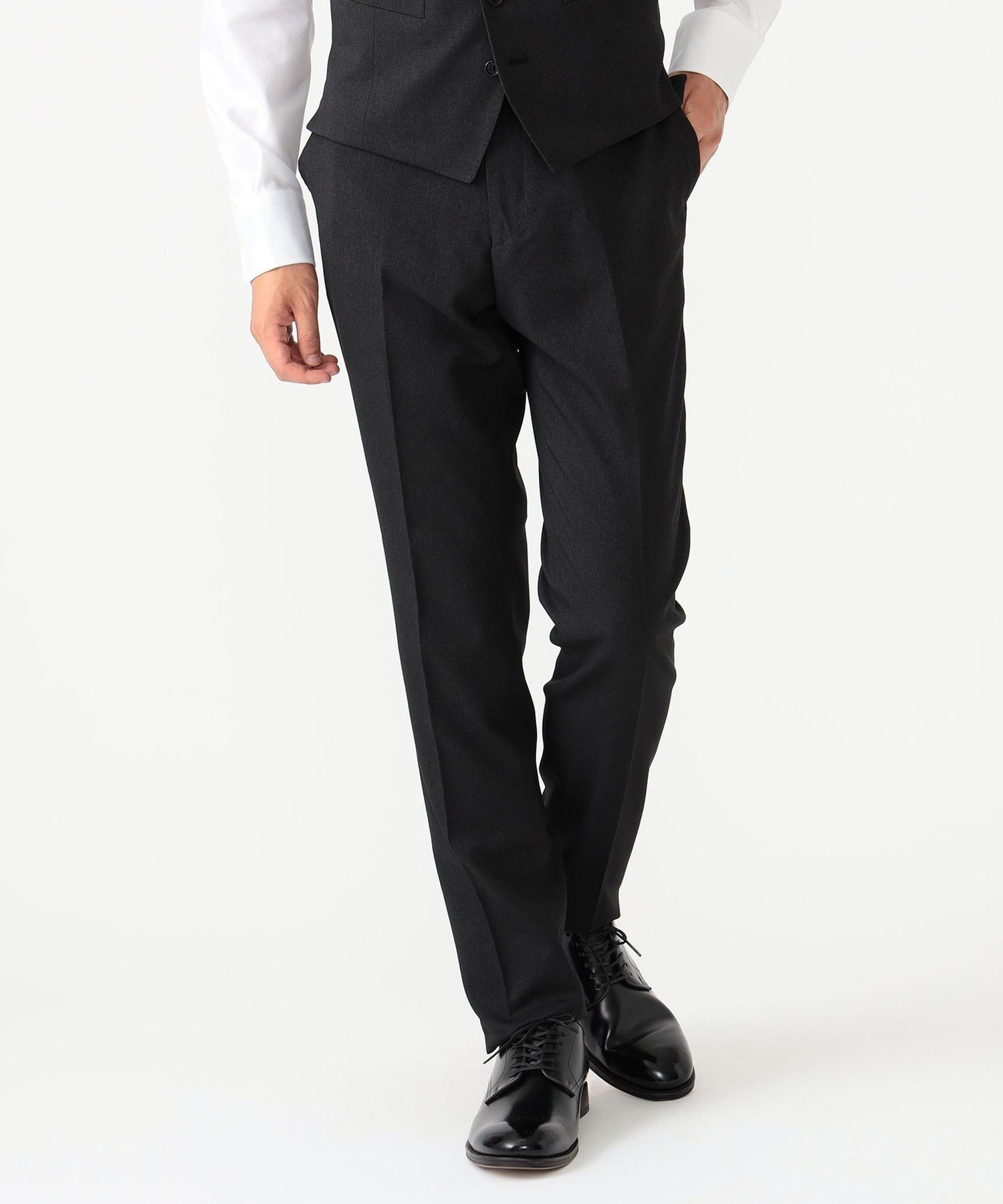 【SALE/50%OFF】BEAMS HEART MEN ピンヘッド トラベル ノープリーツ スラックス 23AW(セットアップ対応) ビームス アウトレット スーツ・フォーマル スーツパンツ ネイビー ブルー ブラック【送料無料】