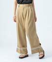 【SALE/30%OFF】BEAMS HEART WOMEN ターンバック ワイド スラックス(S~M) ビームス ハート パンツ その他のパンツ ベージュ グ...