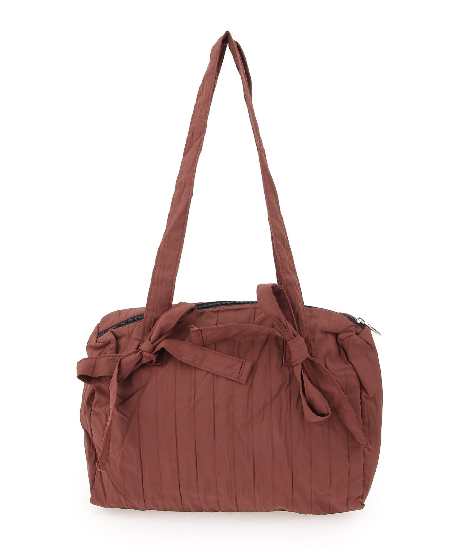 Mignonjour Mignonjour/(W)リボンギャザートートバッグ ミニョントレフル ルームヨンマルサンセレクティッド バッグ トートバッグ レッド ブラック パープル