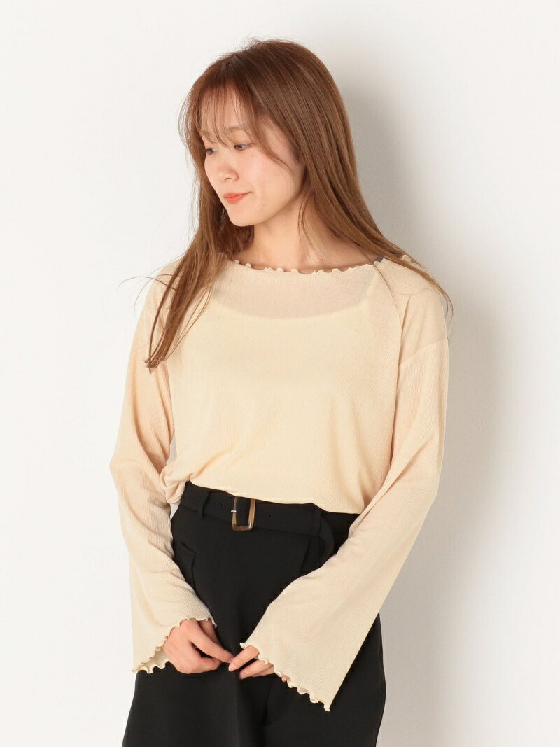 【SALE／50%OFF】archives シアー楊柳キャミセット アルシーヴ カットソー タンクトップ ベージュ ホワイト ブラックのサムネイル