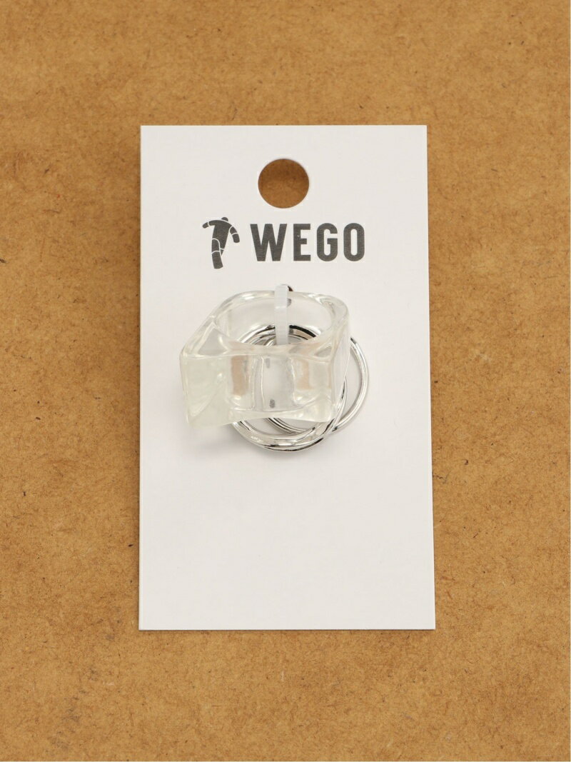 【SALE／81%OFF】WEGO (L)3Pスクエアアクリルリング ウィゴー アクセサリー・腕時計 リング・指輪 ブラウン ベージュ