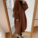 【SALE/30%OFF】Aimoon ケーブル編みニットカーディガンロング ミニミニストア トップス ニット ブラウン ベージュ グレー ブラック【送料無料】