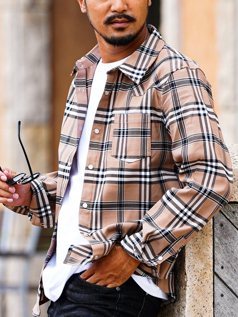 Retro Engine Retro Engine/(M)B2 CHECK L/SH アダムスジャグラー トップス シャツ・ブラウス ブラック..