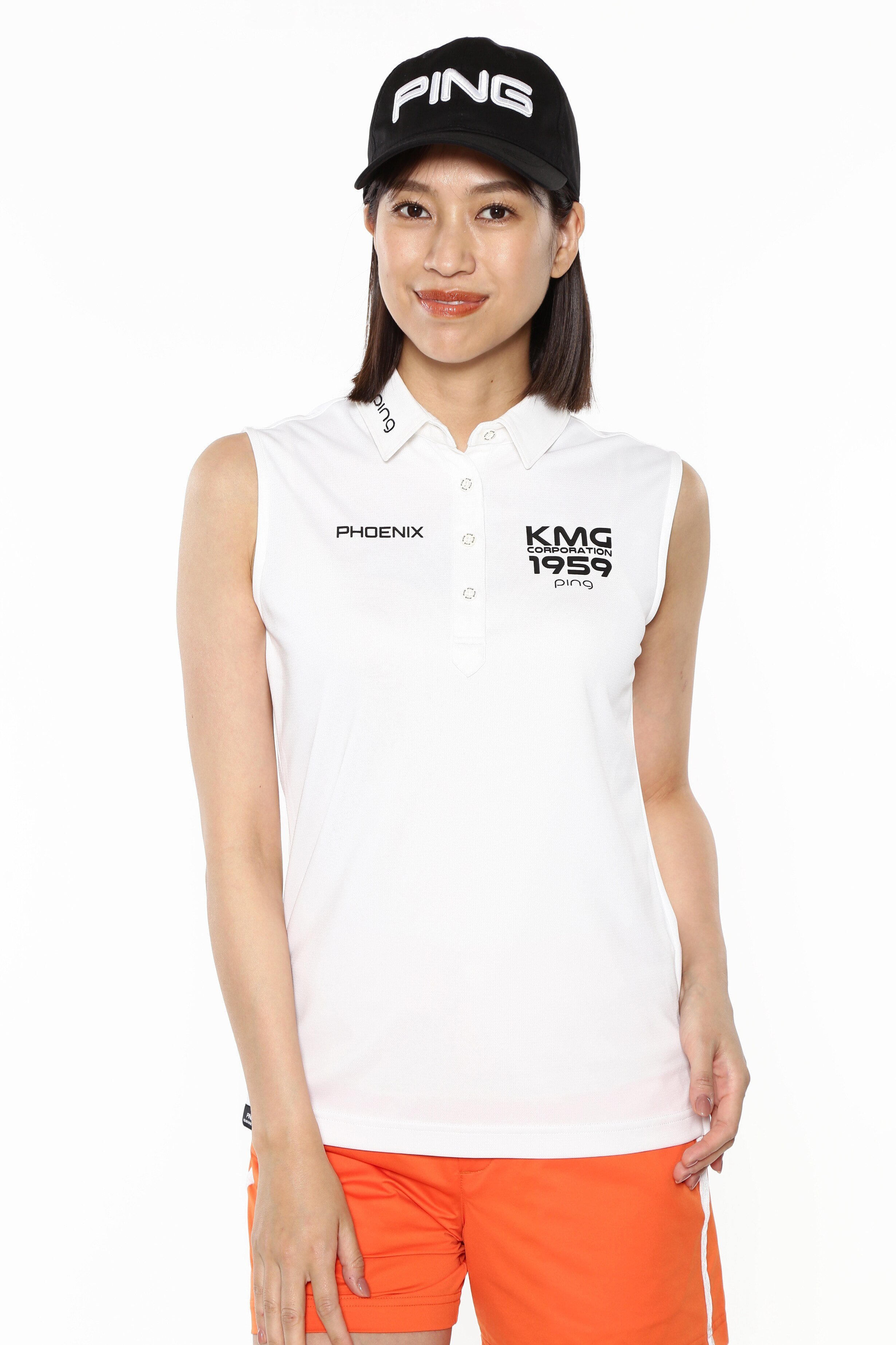 PING APPAREL 涼感ストレッチメッシュカノコスリーブレスポロシャツ ＜PERFORMANCE＞ (LADIES) ピン アパレル トップス ポロシャツ グレー ブラック ホワイト【送料無料】