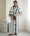 utatane メンズ 浴衣3点セット きなりに雪輪矢絣 ウタタネ 着物・浴衣・和装小物 浴衣【送料無料】