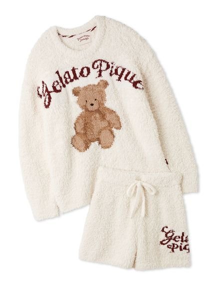 gelato pique 【ONLINE限定】【HOLIDAY】ジェラートスノーベアジャガードプルオーバー&ショートパンツ ジェラートピケ インナー・ルームウェア その他のインナー・ルームウェア ネイビー レッド【送料無料】