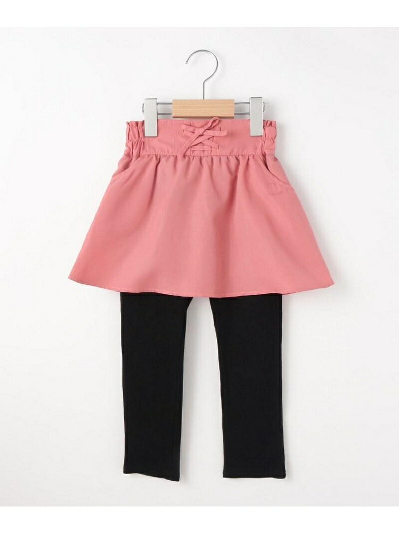 SHOO・LA・RUE 【80-120cm】レースアップスカッツ シューラルー スカート その他のスカート ピンク ネイビー