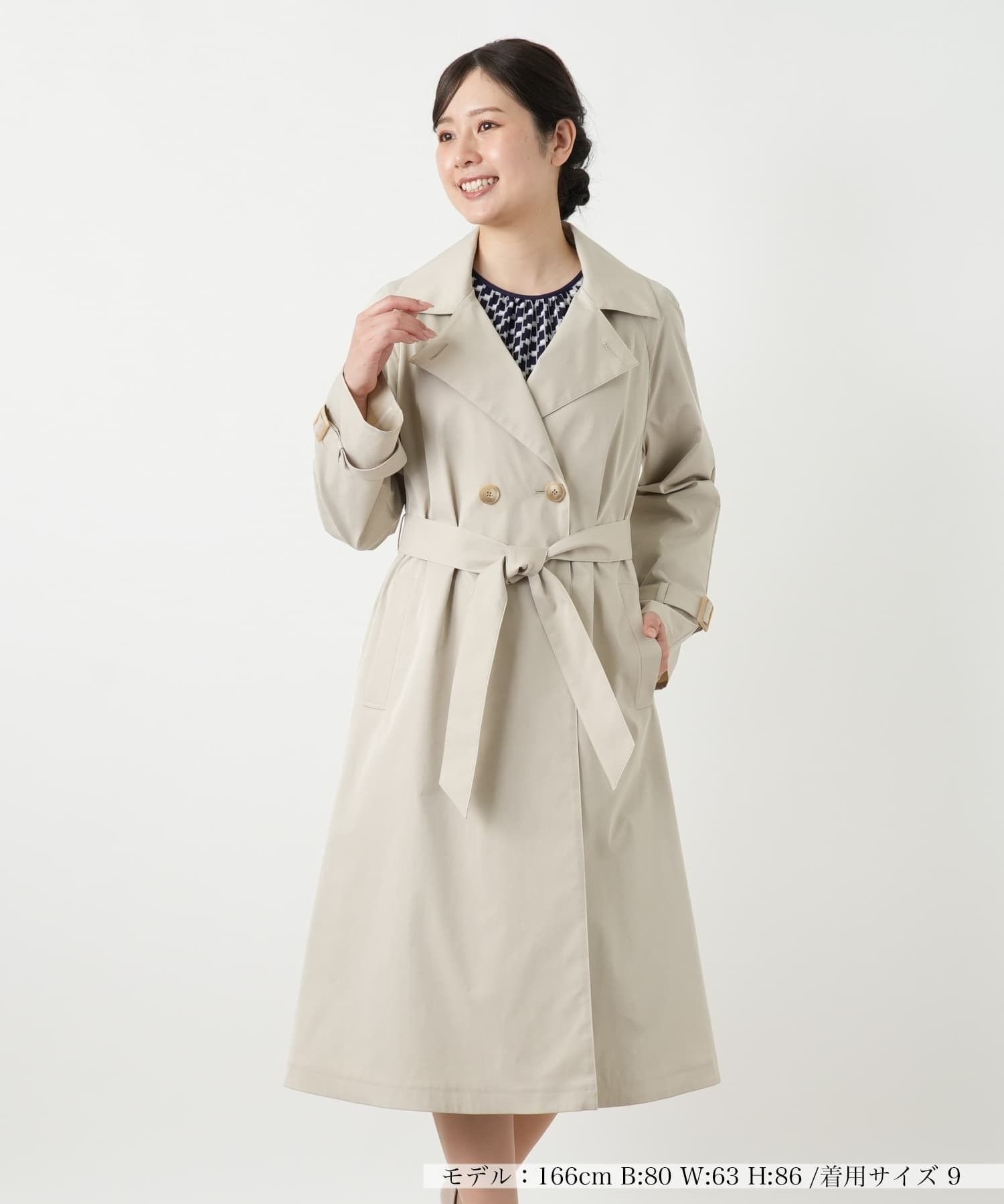 Leilian 【はっ水加工】トレンチコート【Leilian WHITE LABEL】 レリアン ジャケット・アウター トレンチコート ネイビー ベージュ