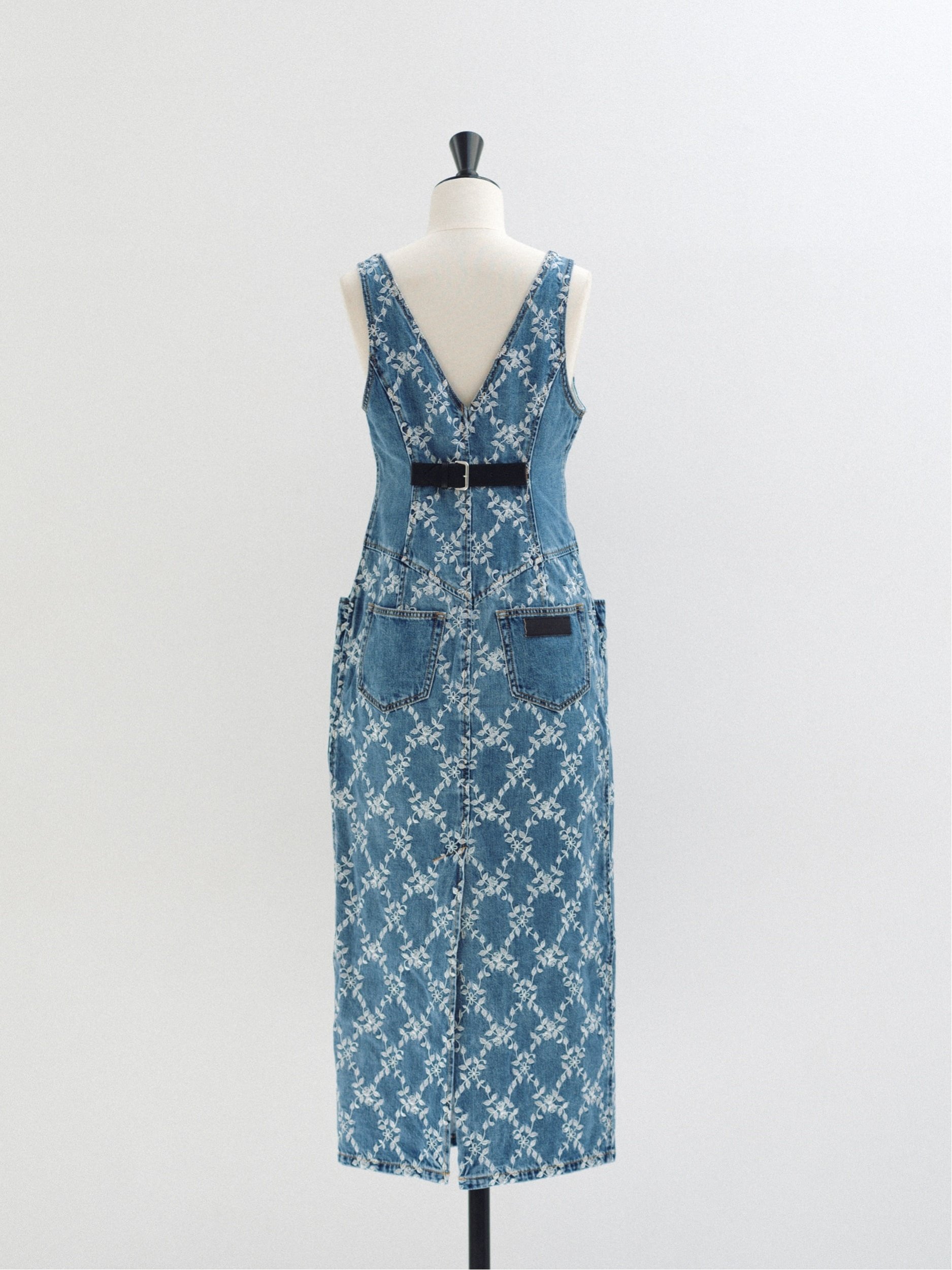 FETICO DENIM EMBROIDERED SLEEVELESS DRESS フェティコ ワンピース・ドレス ドレス ブルー【送料無料】