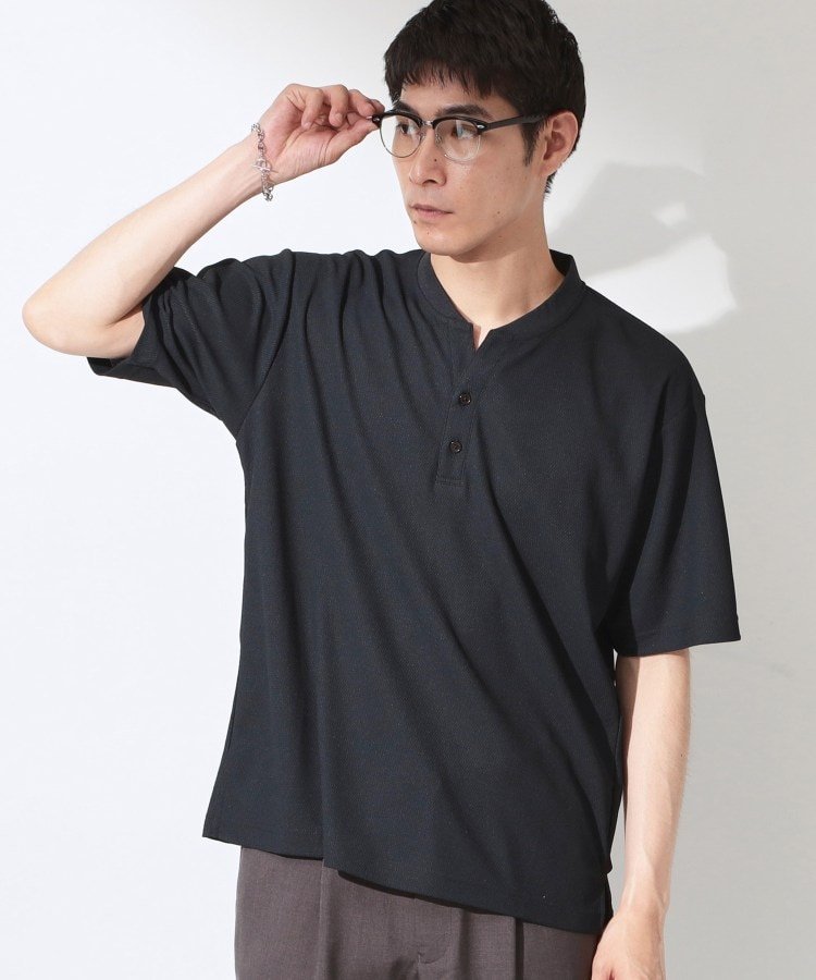 THE SHOP TK 【サラッと軽い着心地に.】BO-NO HENLEY TEE/ボーノヘンリーネック Tシャツ 吸水速乾/洗濯機OK ザ ショップ ティーケー トップス カットソー・Tシャツ ホワイト オレンジ ネイビー ブラック