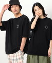 Purple Yellow サークルロゴプリント バルーンビッグ半袖Tシャツ コムサイズム トップス カットソー Tシャツ ブラック ホワイト グリーン【送料無料】