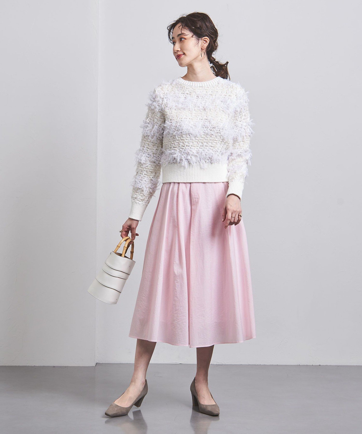 【SALE／80%OFF】UNITED ARROWS MANTECO フレアスカート ユナイテッドアローズ アウトレット スカート ロング・マキシスカート ホワイト グレー ピンク【送料無料】のサムネイル