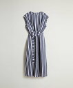 WOOLRICH ストライプド コットン ベルテッド ドレス / STRIPED COTTON BELTED DRESS ウールリッチ ワンピース・ドレス ドレ...