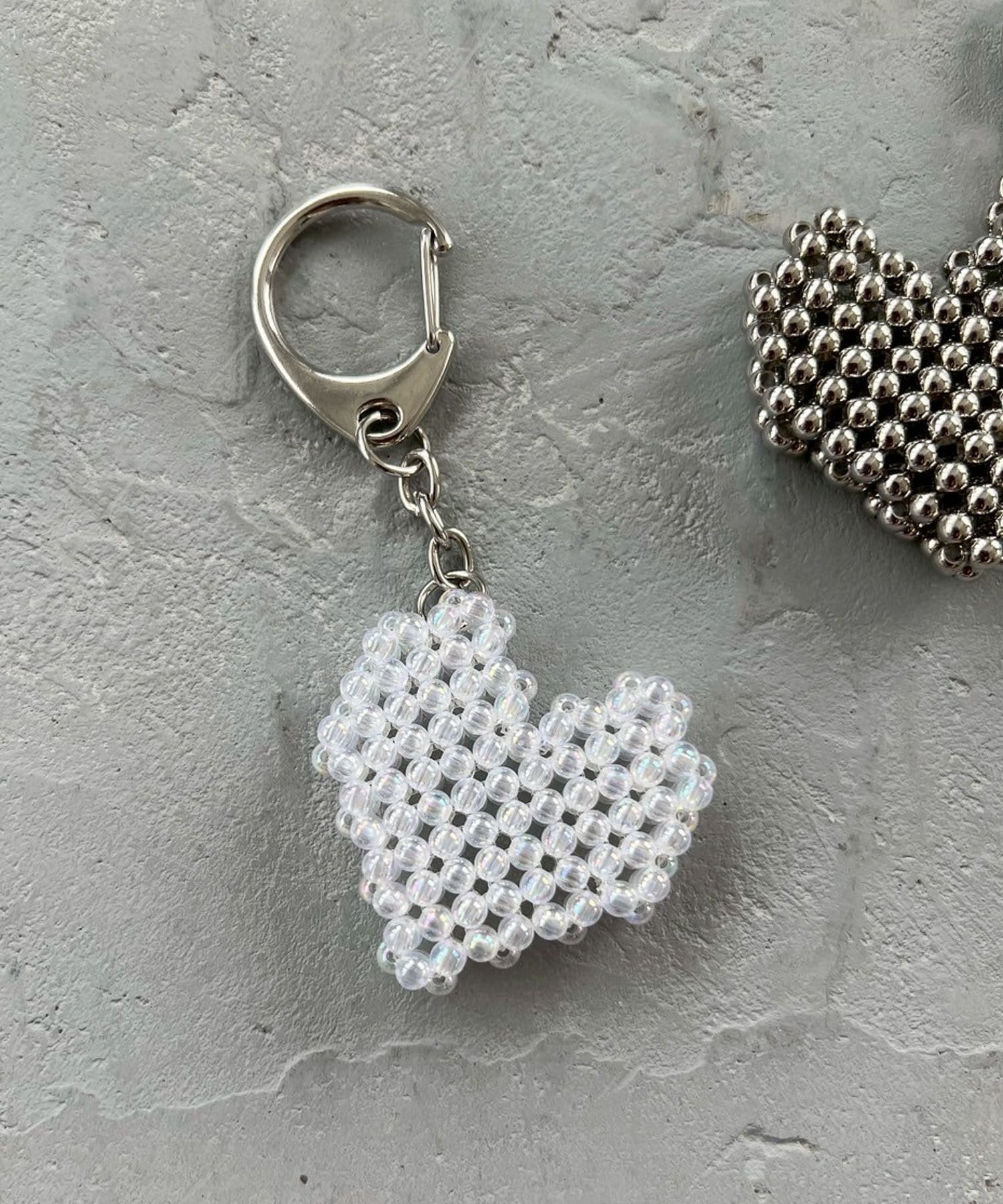 Me% ビーズminiハートキーチャーム ローリーズファーム ファッション雑貨 チャーム・キーチェーン シルバー