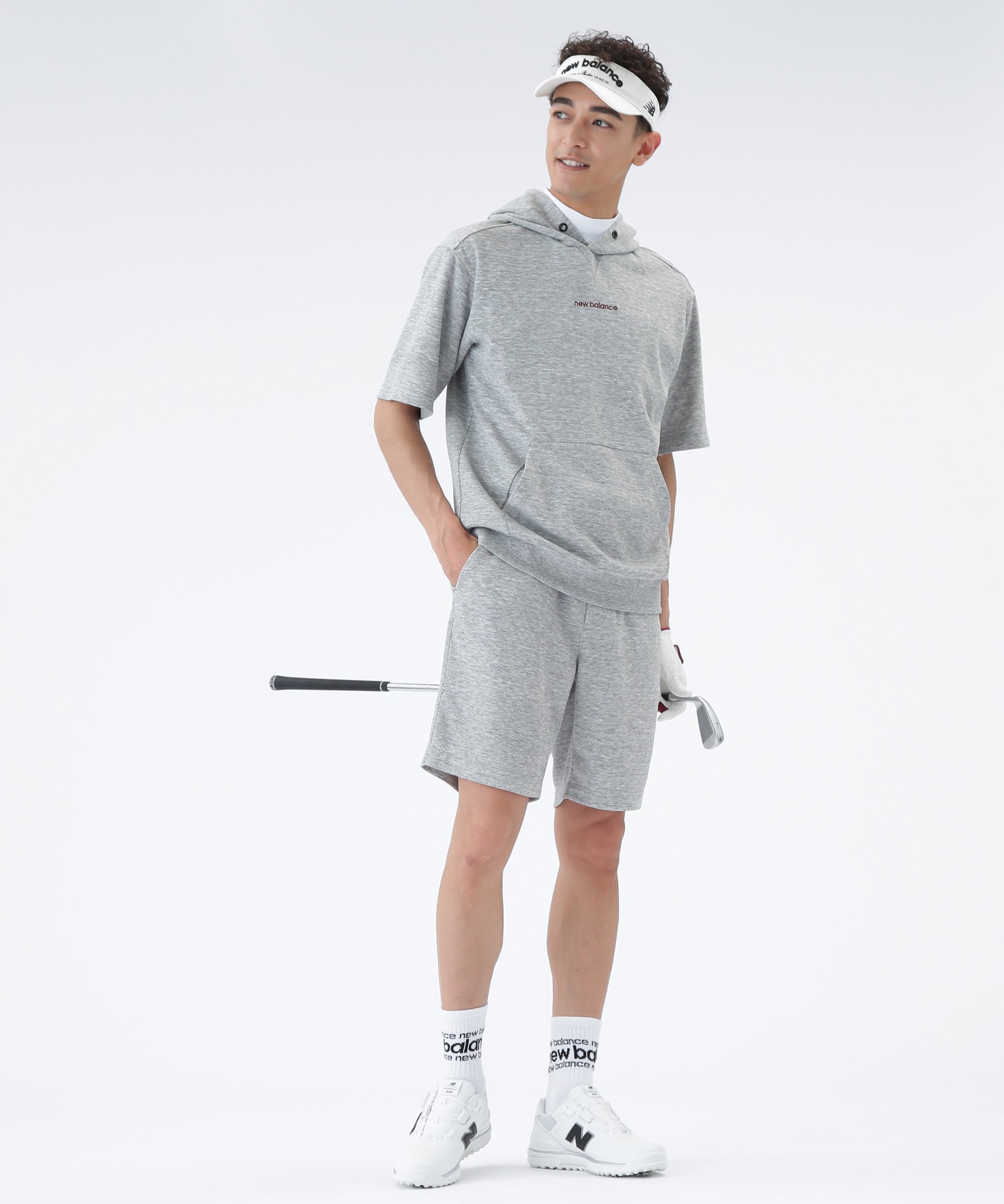 【SALE／30%OFF】New Balance Golf UV ストレッチ 抗ピル スウェット リラックス ショートパンツ (MENS) ニューバランスゴルフ パンツ その他のパンツ グレー ブラック【送料無料】