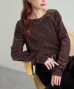 Discoat 【AW先行予約】杢ベロアプルオーバー ディスコート トップス カットソー・Tシャツ ブルー ベージュ ブラウン ブラック【送料無料】