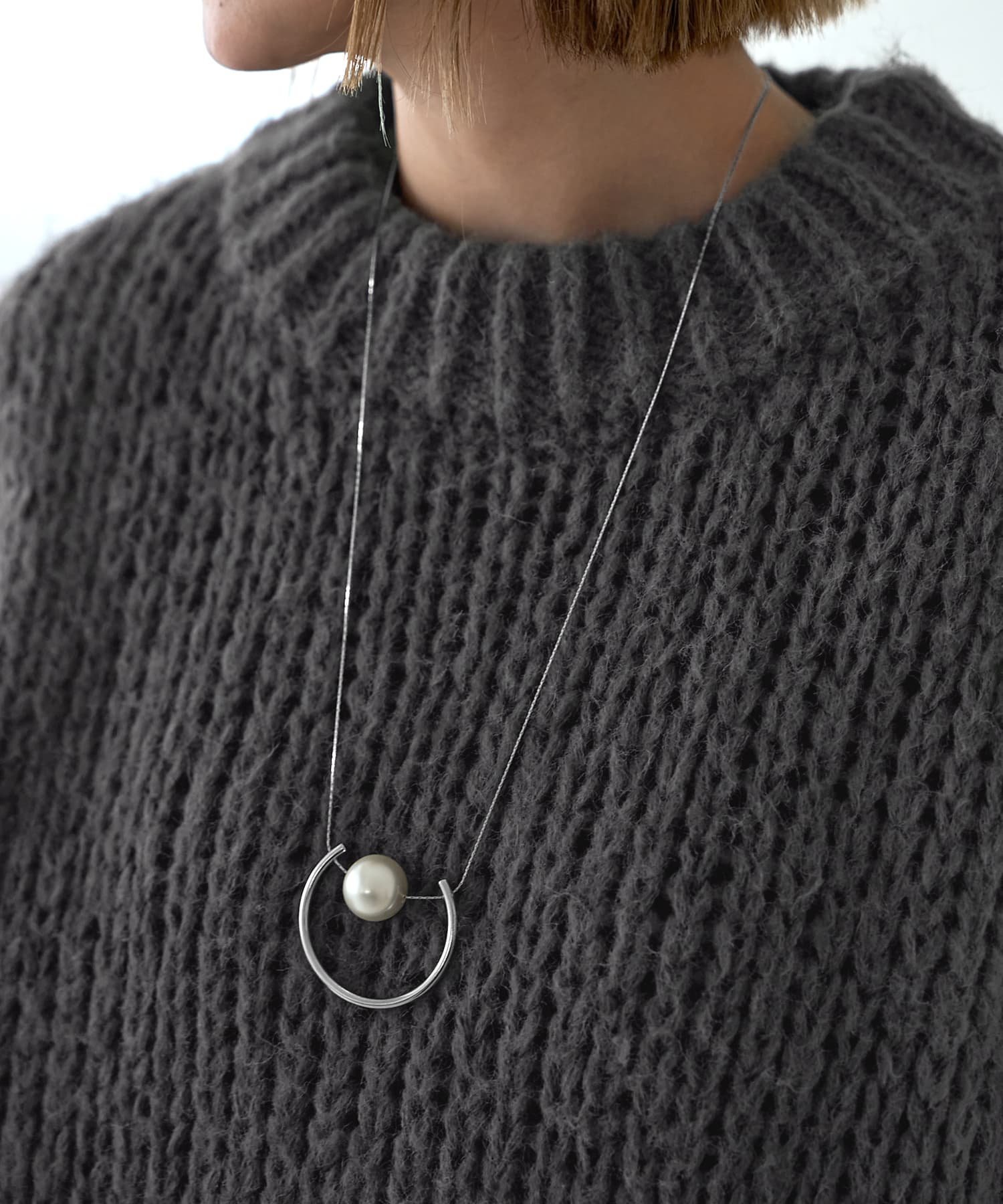 楽天Rakuten FashionSTYLE DELI フレーム付きパールのロングネックレス スタイルデリ アクセサリー・腕時計 ネックレス ゴールド シルバー