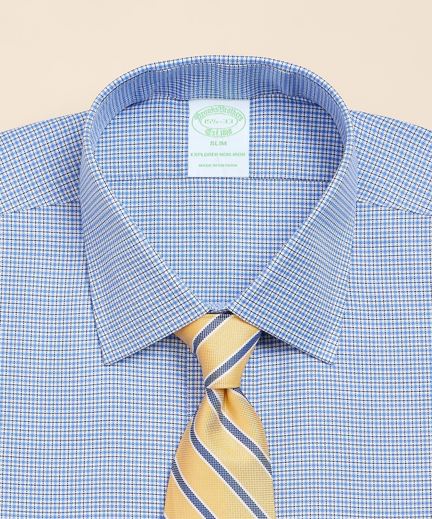 Brooks Brothers Explorer スーピマコットンブレンド チェック ドレスシャツ Slim Fit ブルックス ブラザーズ トップス シャツ・ブラウス ブルー ホワイト