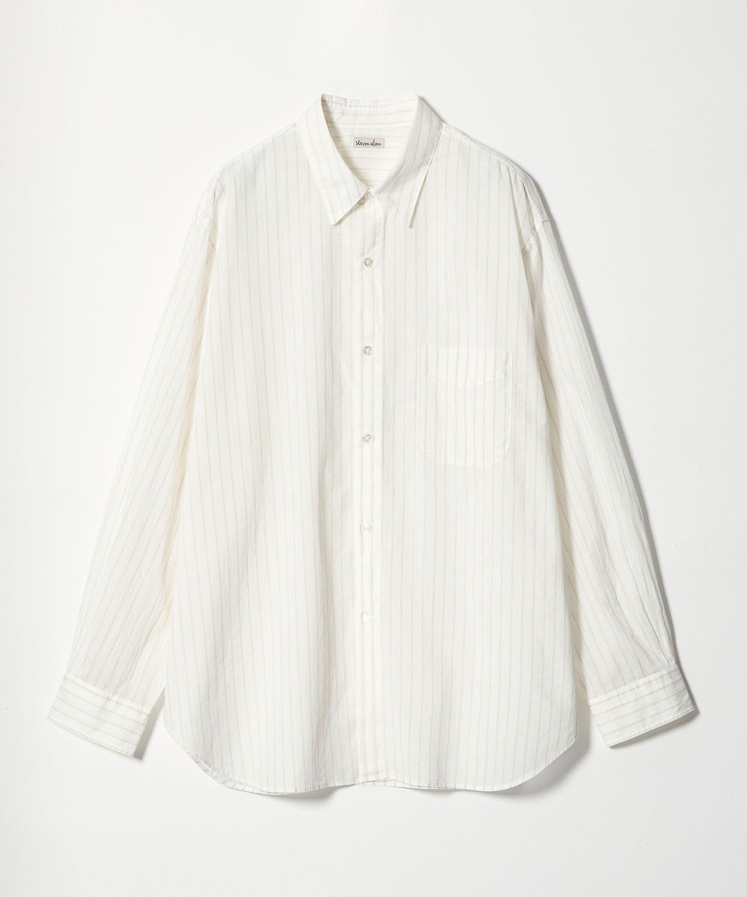 Steven Alan ＜Steven Alan＞ AKIHA ストライプ レギュラーカラー シャツ LOOSE ビューティー＆ユース ユナイテッドアローズ トップス シャツ・ブラウス ホワイト