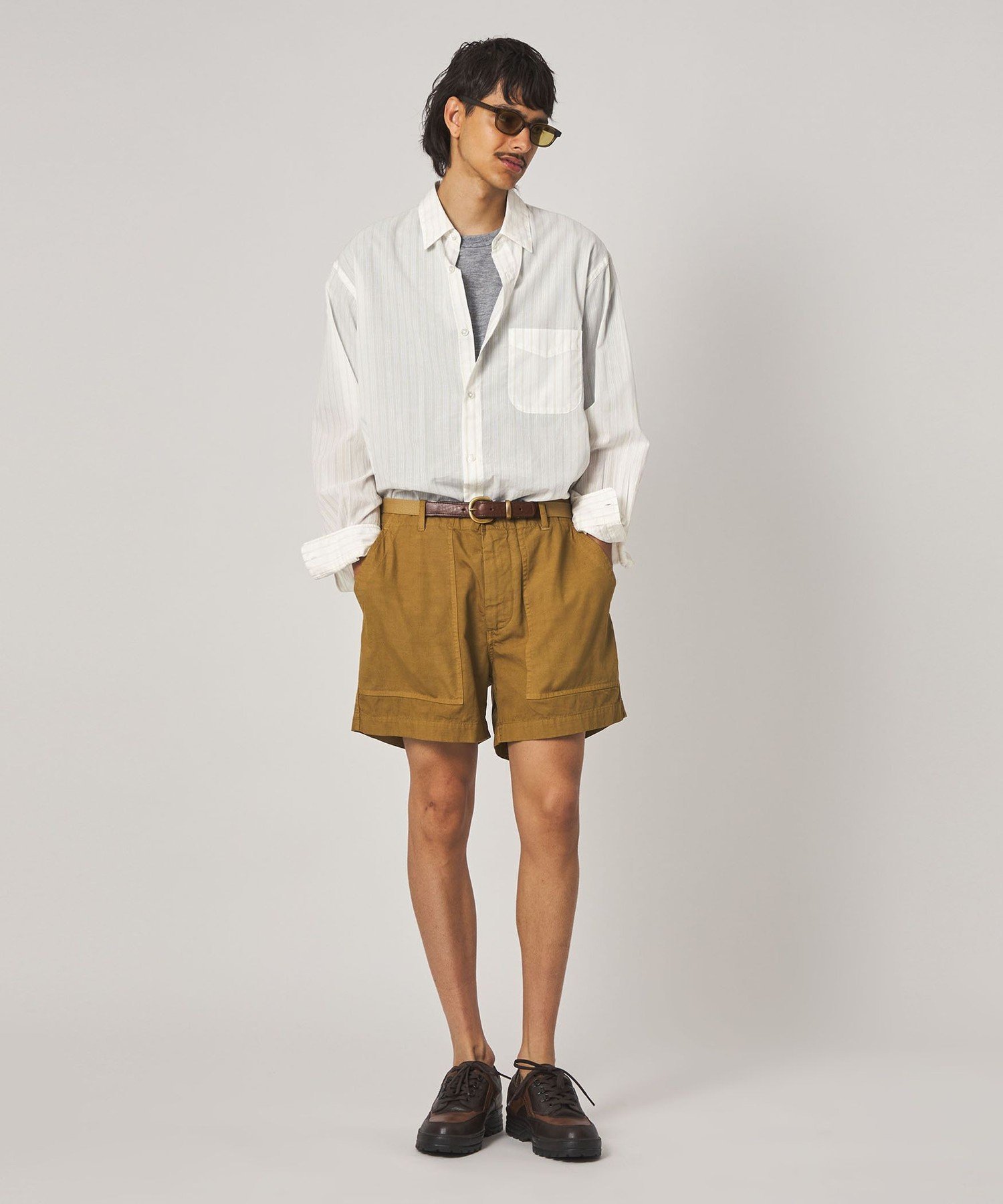 Steven Alan ＜Steven Alan＞ AKIHA ストライプ レギュラーカラー シャツ LOOSE ビューティー＆ユース ユナイテッドアローズ トップス シャツ・ブラウス ホワイト