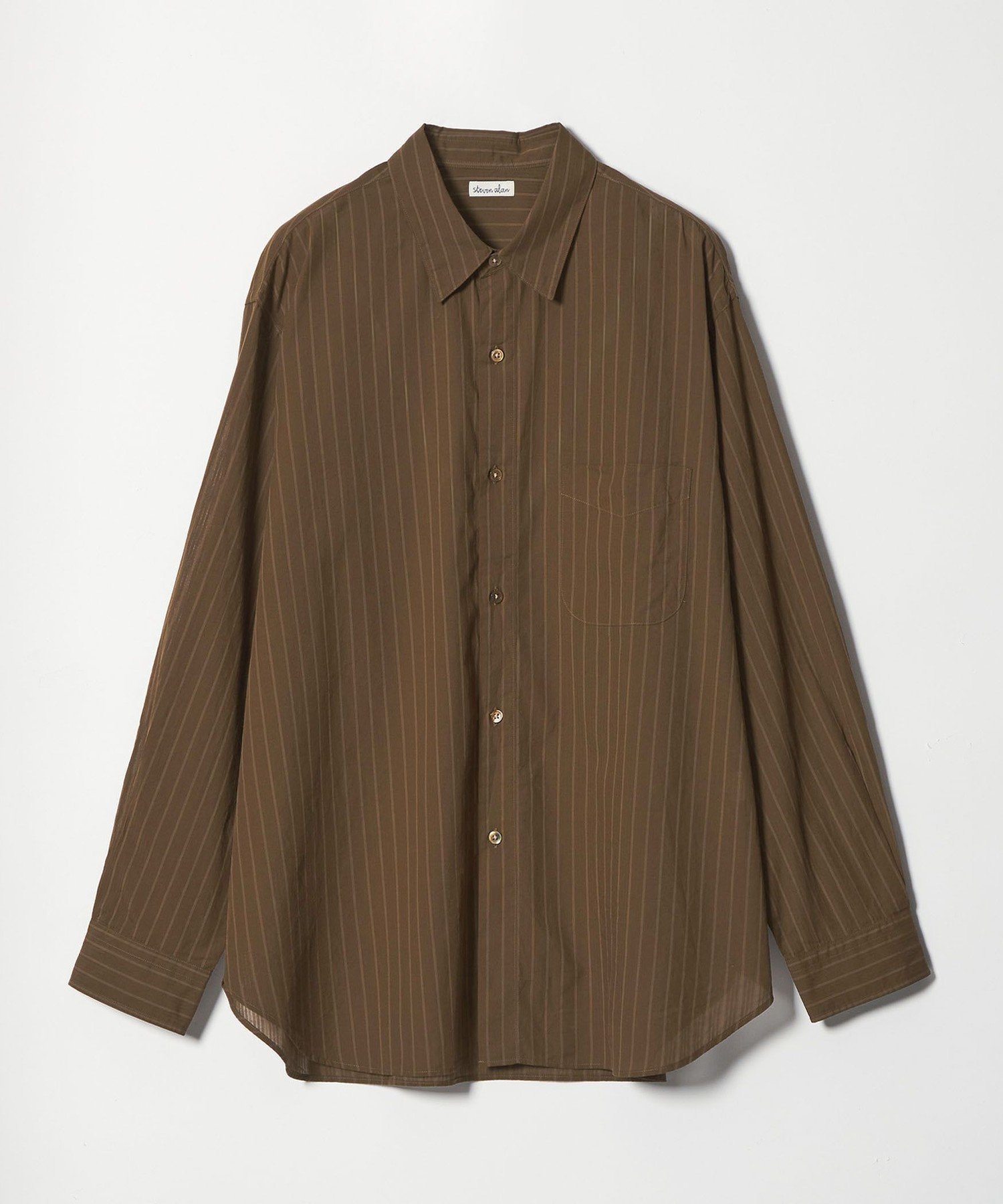Steven Alan ＜Steven Alan＞ AKIHA ストライプ レギュラーカラー シャツ LOOSE ビューティー＆ユース ユナイテッドアローズ トップス シャツ・ブラウス ホワイト