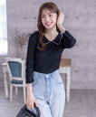 【SALE/35%OFF】clear 七分袖パール刺繍ニットトップス クリア トップス ニット ホワイト ベージュ ブラック ピンク