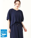 【SALE/19%OFF】eur3 【大きいサイズ/接触冷感/セットアップ対応】Vネックジャージートップス エウルキューブ トップス カットソー・Tシャツ ブラウン ブラック ネイビー【送料無料】(4)