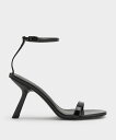 【SALE/50%OFF】CHARLES & KEITH スラントヒール アンクルストラップサンダル チャールズアンドキース シューズ・靴 サンダル シルバー【...