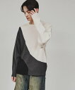 【SALE/60%OFF】tk.TAKEO KIKUCHI カーブスイッチニット ティーケータケオキクチ トップス ニット ホワイト ネイビー ピンク【送料無料】