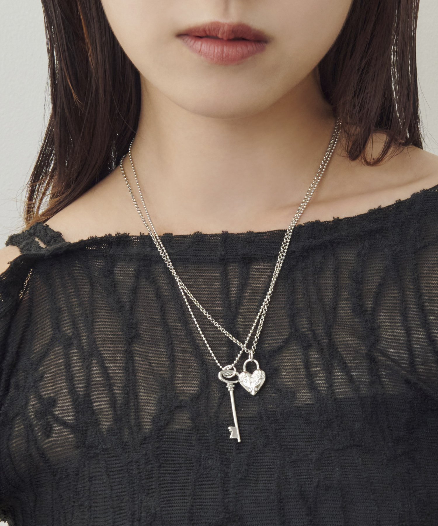 GOLDY ハート キー チャーム ネックレス ゴールディ アクセサリー・腕時計 ネックレス ゴールド シルバーのサムネイル