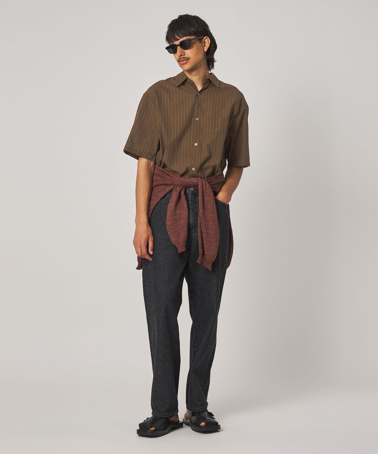 Steven Alan ＜Steven Alan＞ AKIHA ストライプ レギュラーカラー ショートスリーブ シャツ ビューティー＆ユース ユナイテッドアローズ トップス シャツ・ブラウス ホワイト
