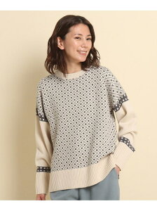 【SALE／30%OFF】Dessin ジャガードニット【S~Lサイズあり・洗える】 デッサン ニット ニットその他 グレー イエロー ベージュ【送料無料】