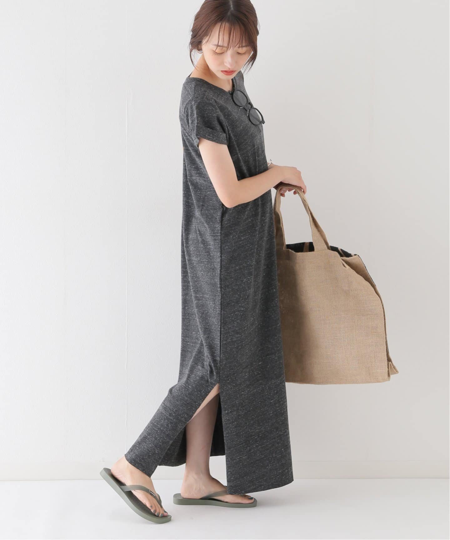 JOURNAL STANDARD relume 【CAL.Berries / カルベリーズ】OTONASLIT DRESS WOMENS:ワンピース ジャーナル スタンダード レリューム ワンピース・ドレス ワンピース ブラック グレー ホワイト ネイビー【送料無料】