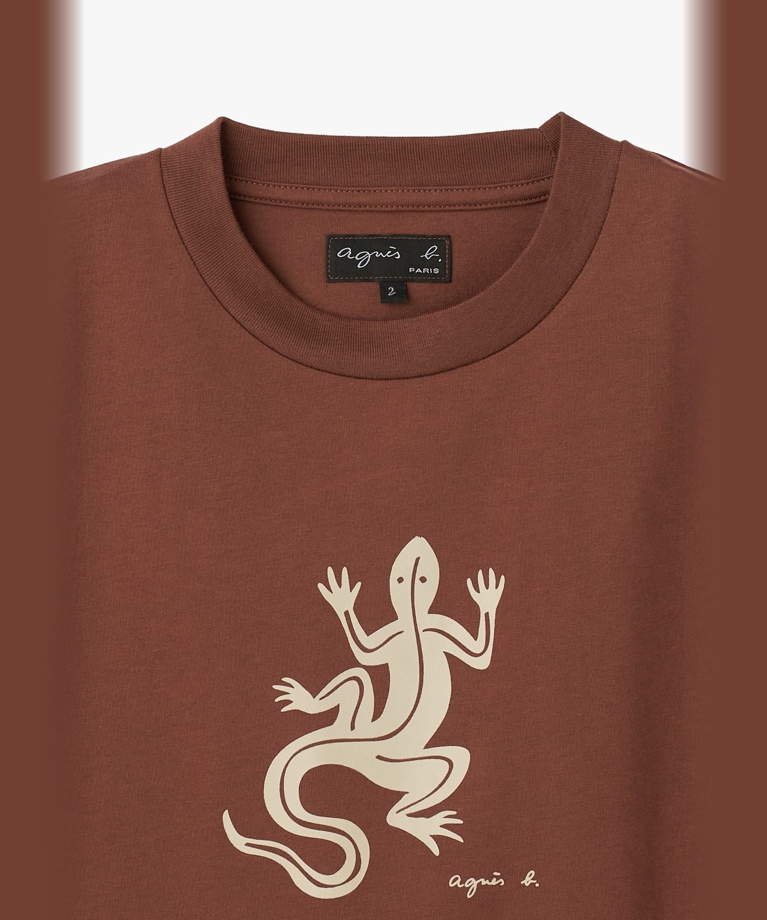 アイコニック コットン 半袖 Tシャツ "Lezard" アニエスベー トップス カットソー・Tシャツ ブラウン