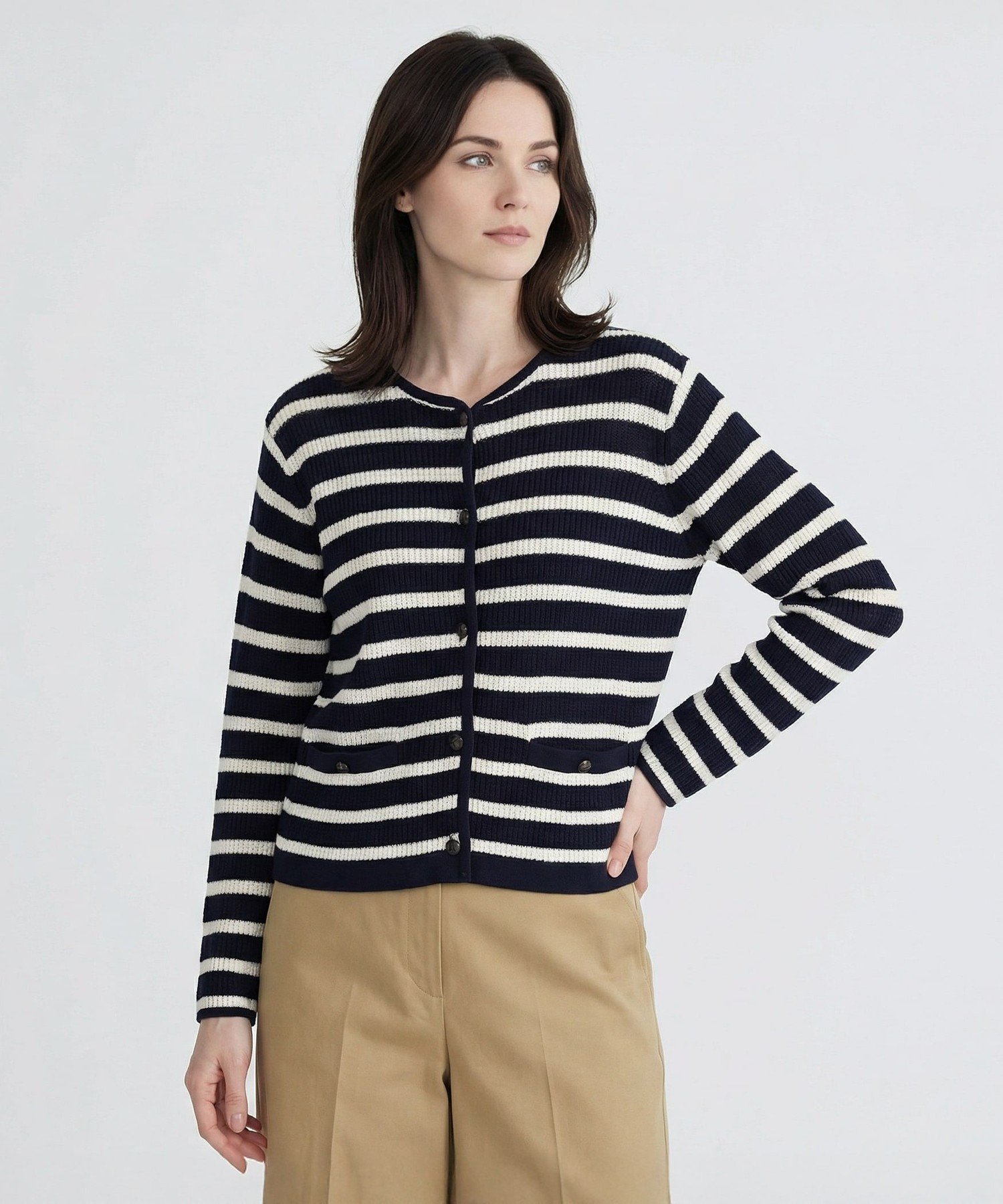 【SALE／41%OFF】SCAPA アソートコットンハオリニット スキャパ トップス ニット ネイビー グリーン ホワイト【送料無料】