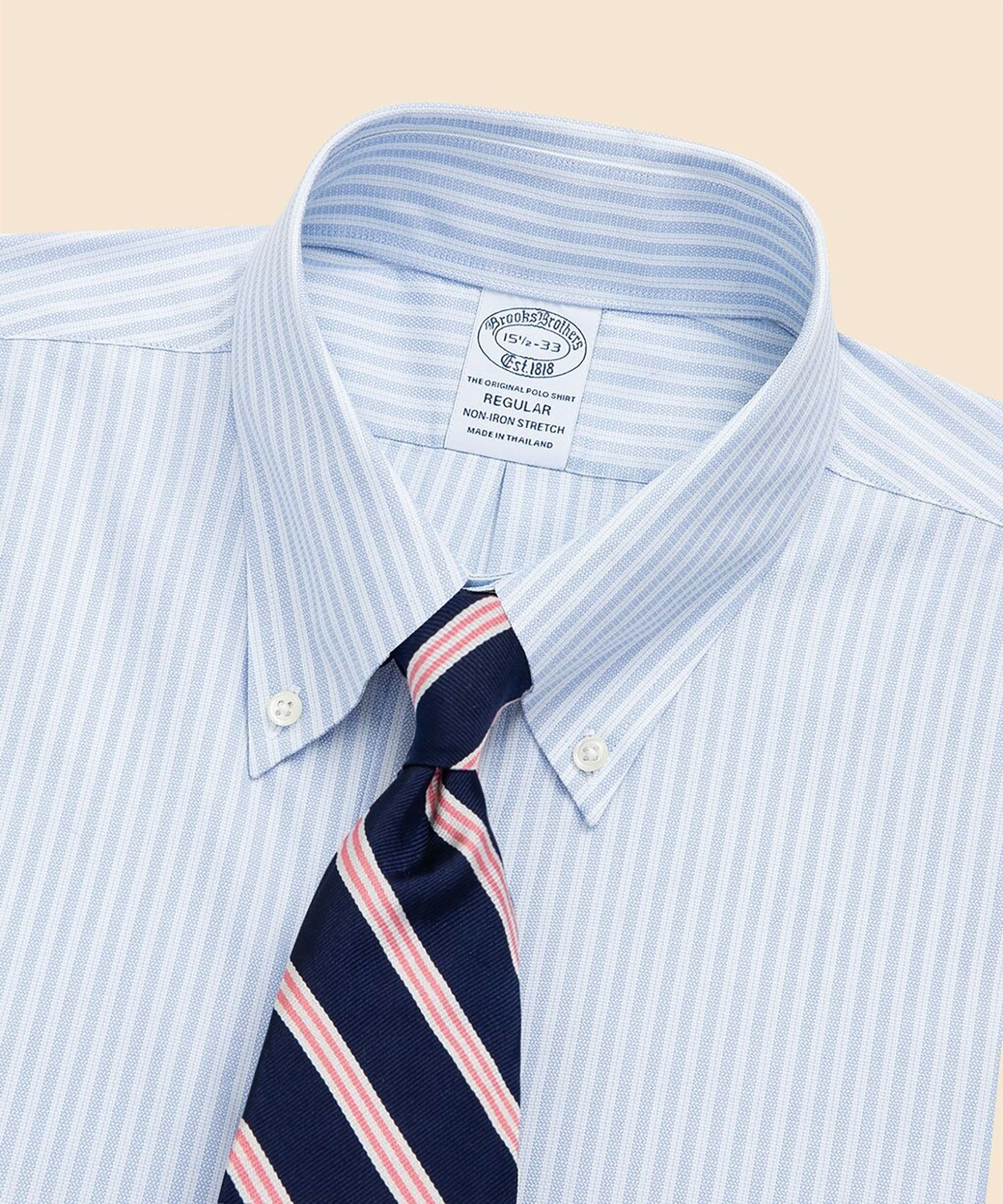 ストレッチロイヤルオックスフォード ストライプ ドレスシャツ Regular Fit ブルックス ブラザーズ トップス シャツ・ブラウス ホワイト