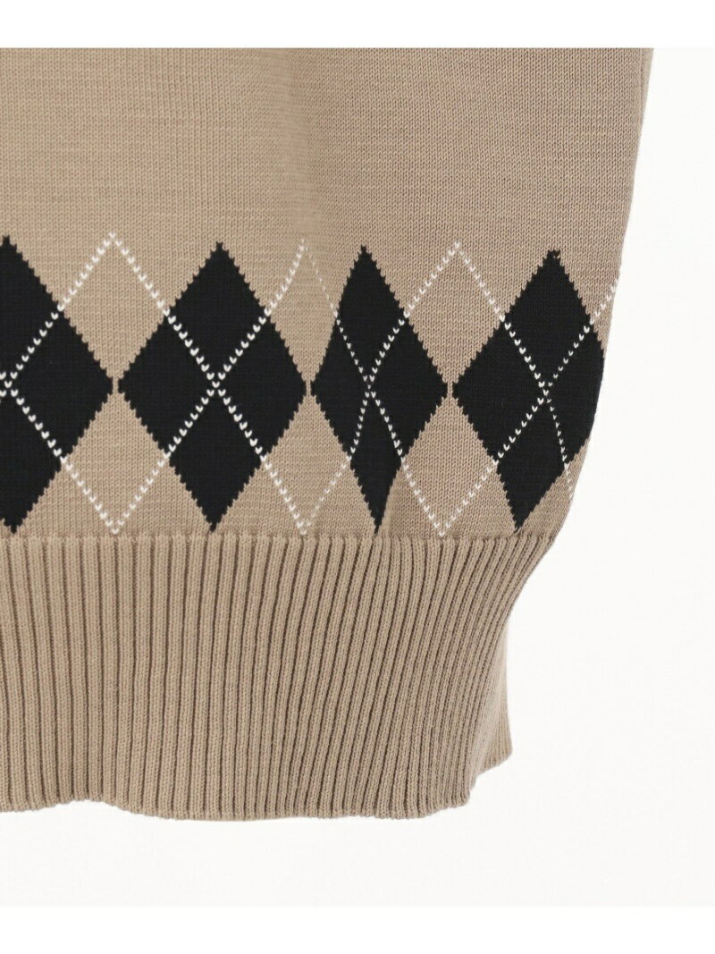 J. Press Houston Gass Cotton Jacquard V-neck Vest KROVBM0204: Beige