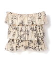 【SALE/50%OFF】Francfranc フラワーフリル クッションカバー 450*450 アイボリー*ブラック(050) フランフラン インテリア・生活...