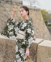 utatane utatane 浴衣3点セット 抹茶グリーンに牡丹唐草 Fサイズ ウタタネ 着物・浴衣・和装小物 浴衣 グリーン【送料無料】