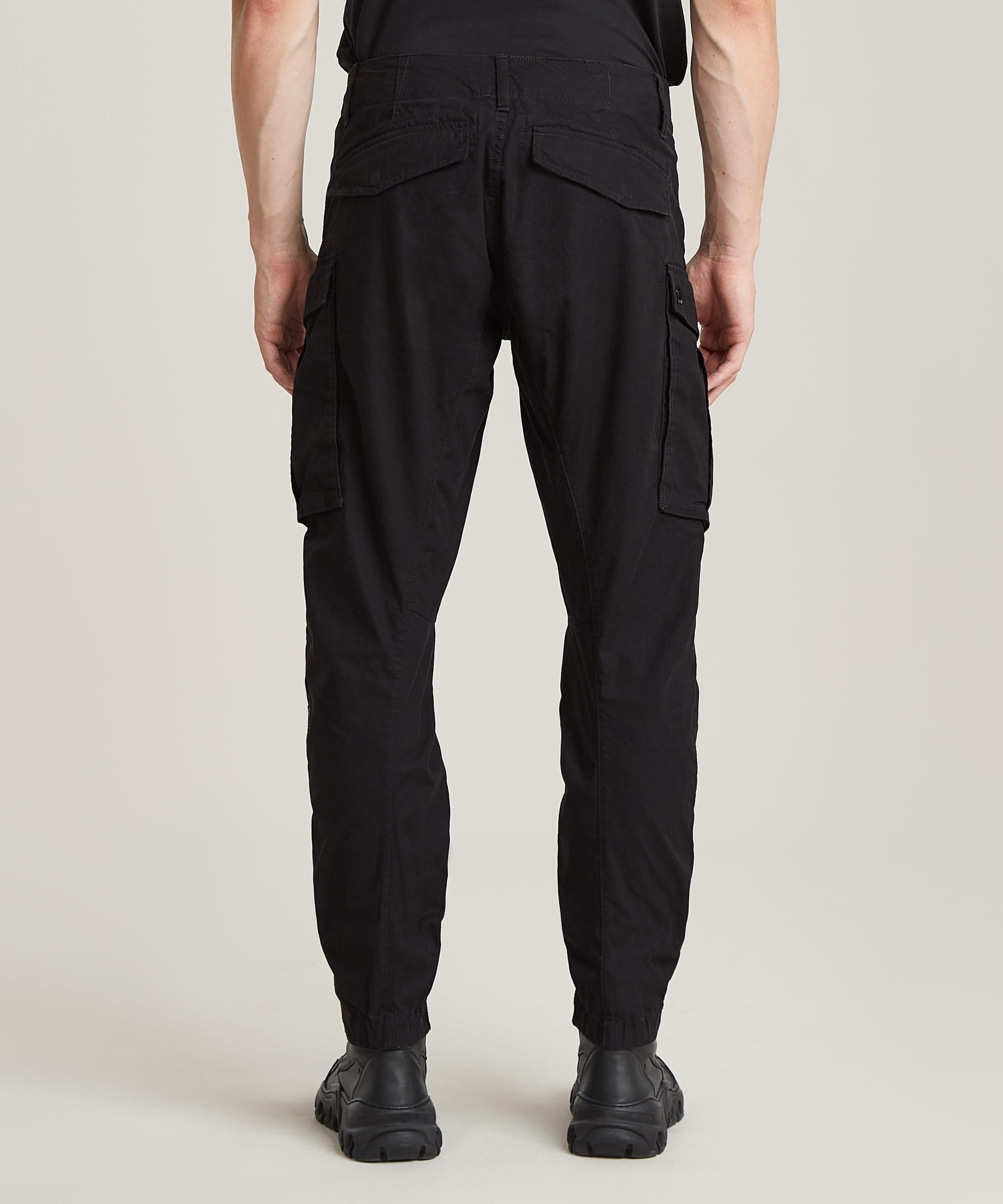 【公式ショップ】3D Regular Tapered Cuffed Cargo Pants/立体裁断レギュラーテーパードジョガーカーゴパンツ ジースターロゥ パンツ カーゴパンツ ブラック