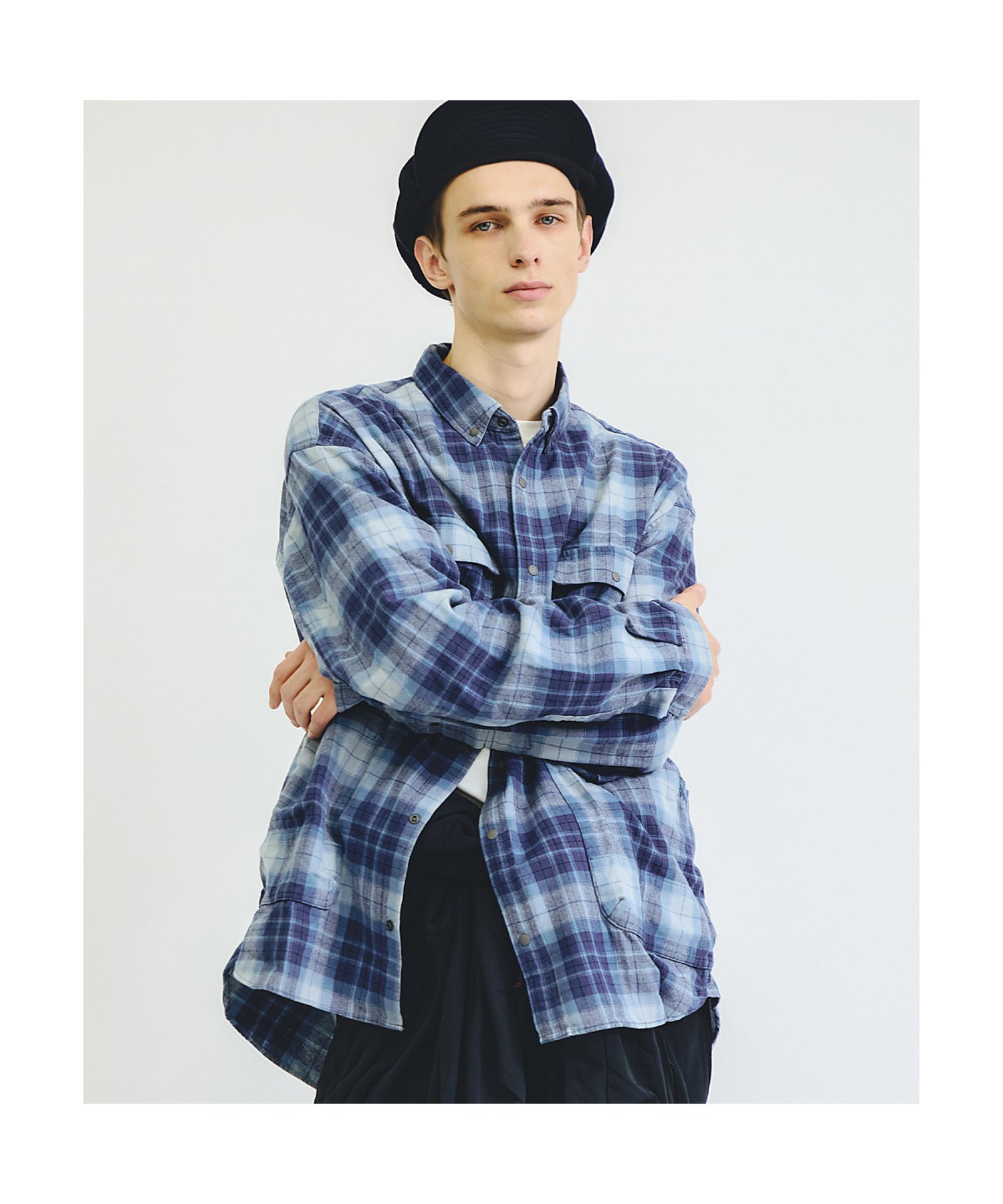 ABAHOUSE LASTWORD 【NANGA/ナンガ】FADE TARTAN CHECK CAMP SHIRT/ アバハウス トップス シャツ・ブラウス グレー ブルー イエロー【送料無料】