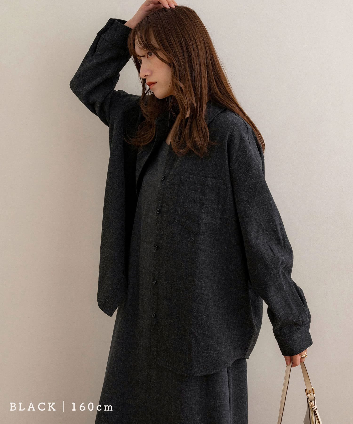 【SALE／40%OFF】NOAHL MIXツイルシャツ ノアル トップス シャツ・ブラウス ブラウン ブラック【送料無料】のサムネイル